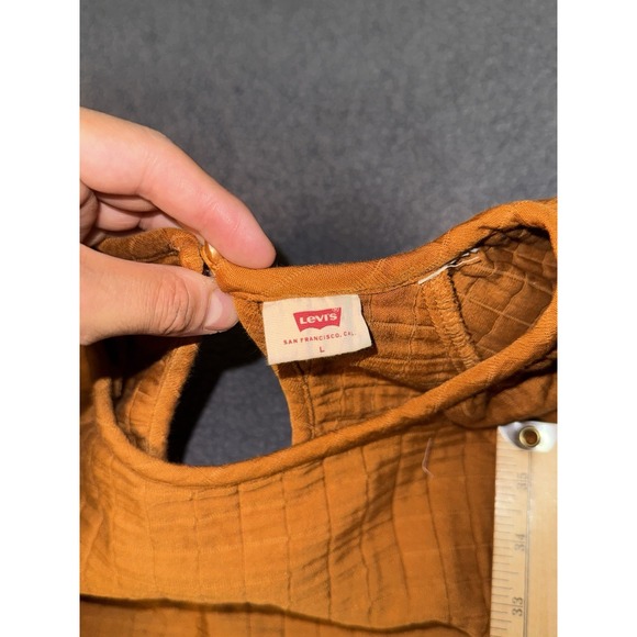 LEVI'S Cait Puff-Sleeve Blouse Burnt Orange Size Large - Picture 4 of 7